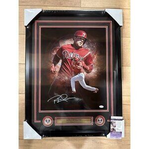 Rhys Hoskins signed autographed Philadelphia Phillies 16x20 framed photo JSA